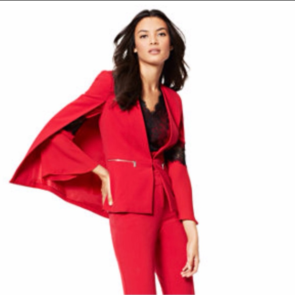 New York & Company Vibrant Red Women's Cape Jacket